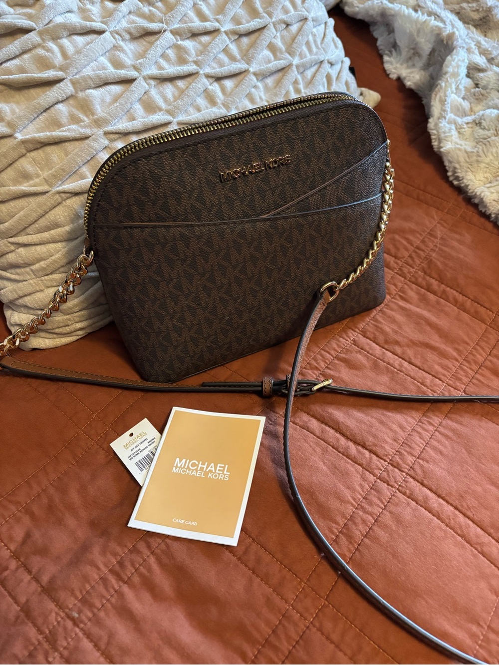 Michael Kors Brown Medium Dome Crossbody